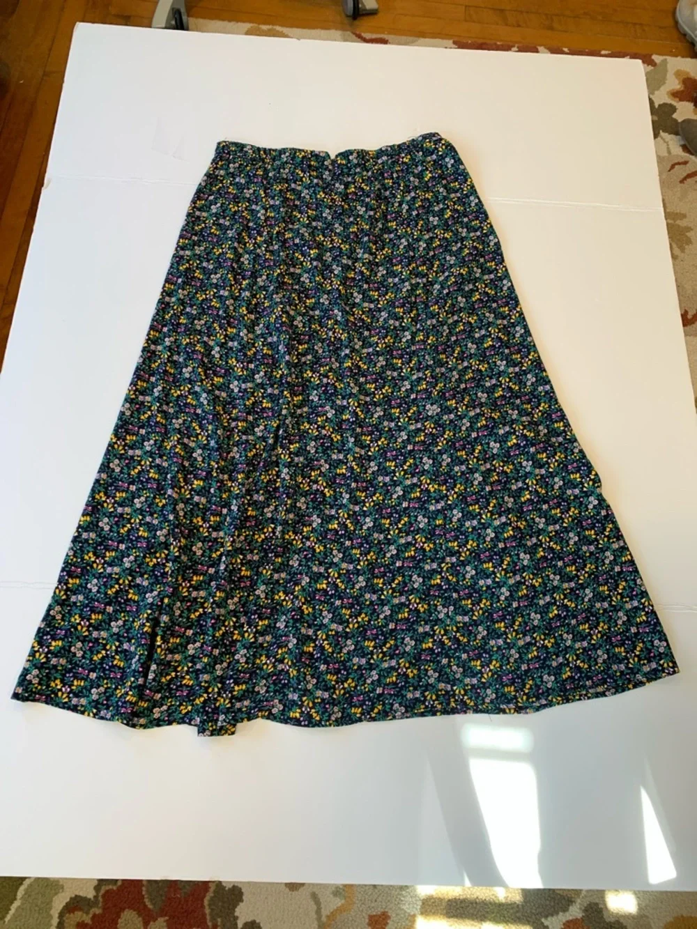 NEW Philosophy Women’s Large Navy Blue Floral Maxi Skirt - Picture 5 of 6